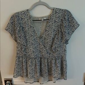 Madewell Navy Floral Blouse